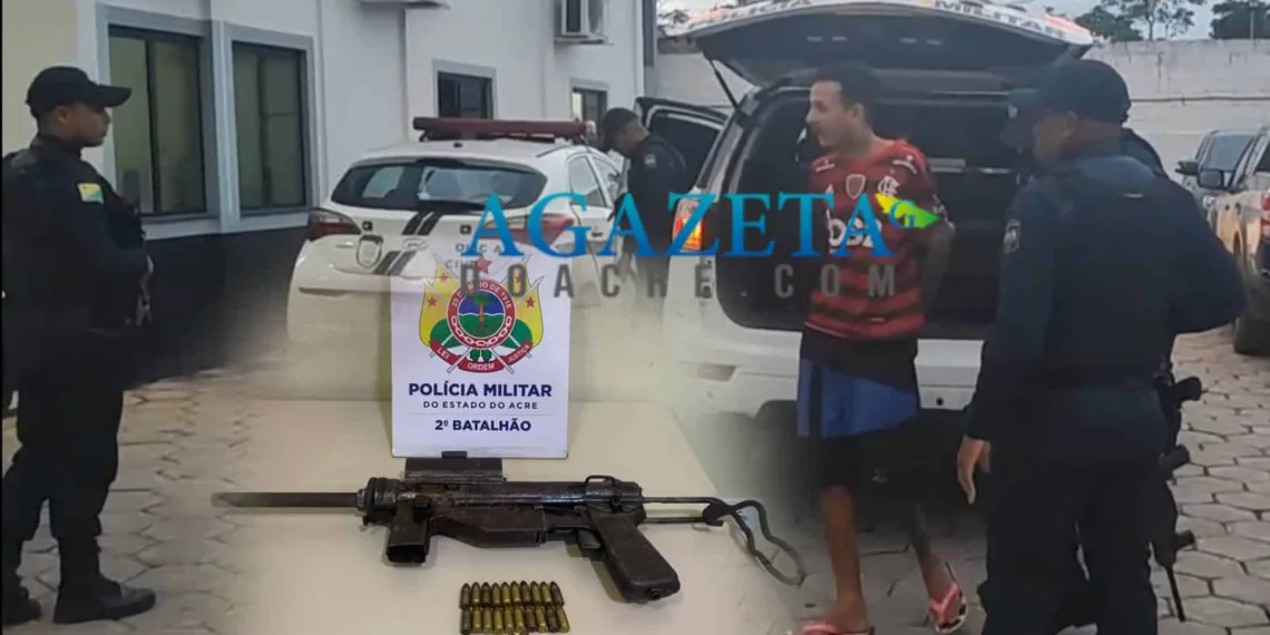 Preso por guardar submetralhadora embaixo da cama é solto em audiência de custódia em Rio Branco