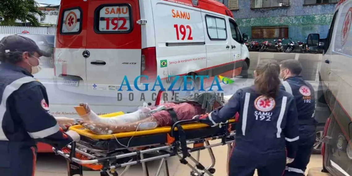 Trabalhador cai de escada de 3 metros e sofre fraturas no corpo