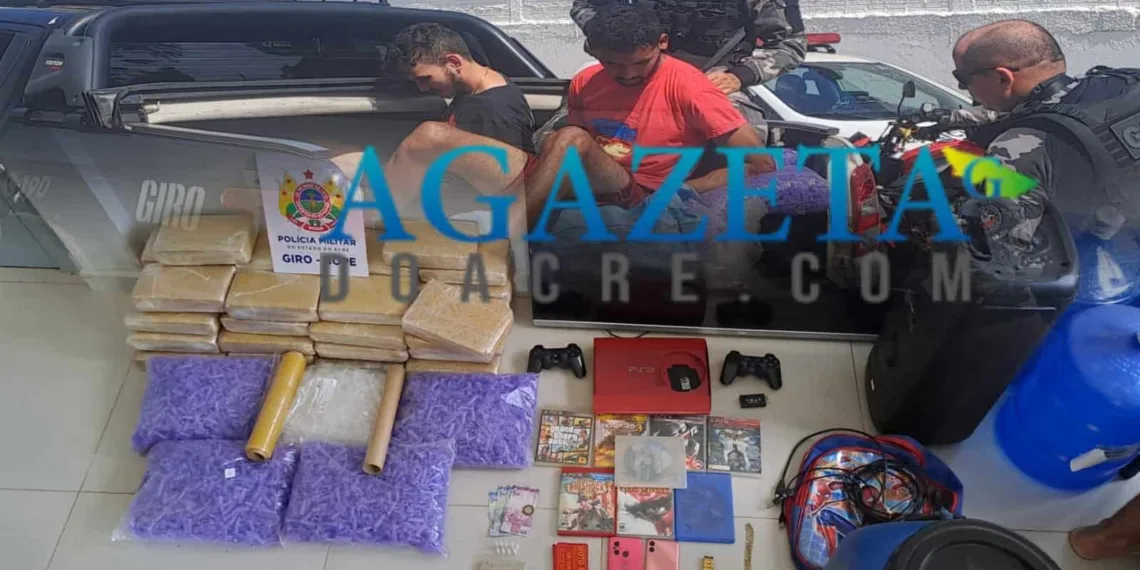 Polícia apreende mais de 35 quilos de maconha e dois homens são presos por tráfico de drogas em Rio Branco