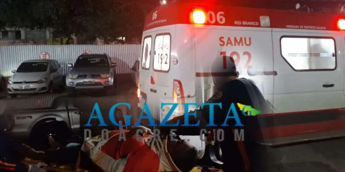 Homem perde controle da moto ao passar por quebra-molas e fica ferido em Rio Branco
