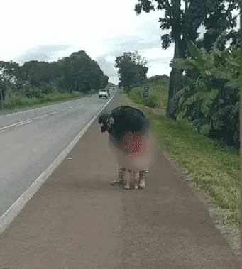 Criança de fralda que caminhava por br 153 é resgatada. Foto: Reprodução/Métropoles