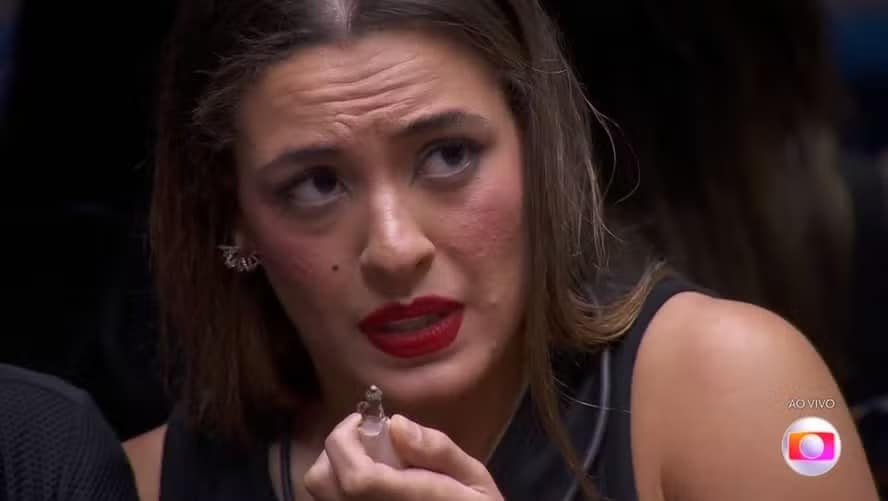 Bia no dia de sua eliminação do 'BBB 24' — Foto: Reprodução