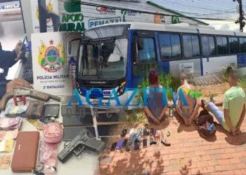 Trio armado anuncia assalto em ônibus de Rio Branco, rende motorista e rouba passageiros