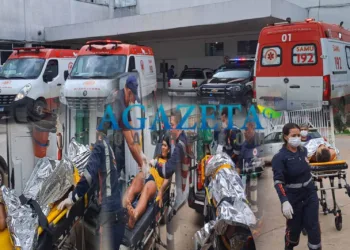 Após colisão, motocicletas pegam fogo e quatro pessoas ficam feridas