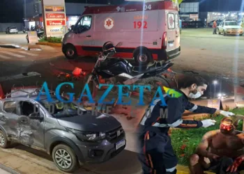 Motoqueiro sofre trauma ocular após acidente com carro em Rio Branco