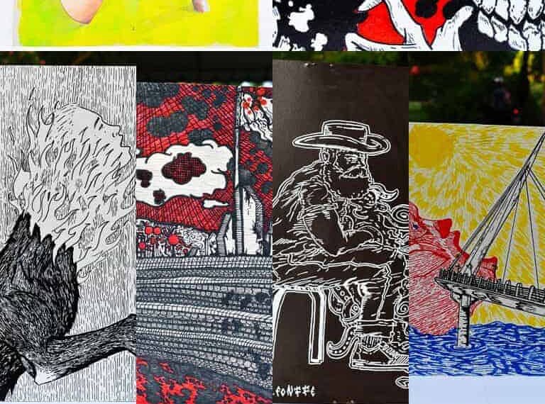 Obras revelam diversidade de estilos dos jovens artistas. Foto: Altino Machado/FEM