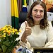 Lene foi recebida com flores (Foto: Cedida)