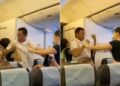 Passageiro tenta 'roubar' lugar de outro em avião e provoca violenta briga, que acaba ferindo comissária — Foto: Reprodução/X