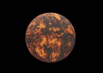 Modelo 3D feito pela Nasa de como seria o "55 Cancri-e" — Foto: NASA