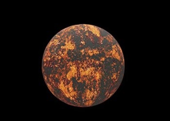 Modelo 3D feito pela Nasa de como seria o "55 Cancri-e" — Foto: NASA