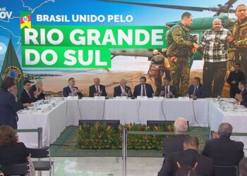 Presidente Lula e ministros anunciam novas medidas de socorro ao RS em meio a enchentes — Foto: EBC/Reprodução