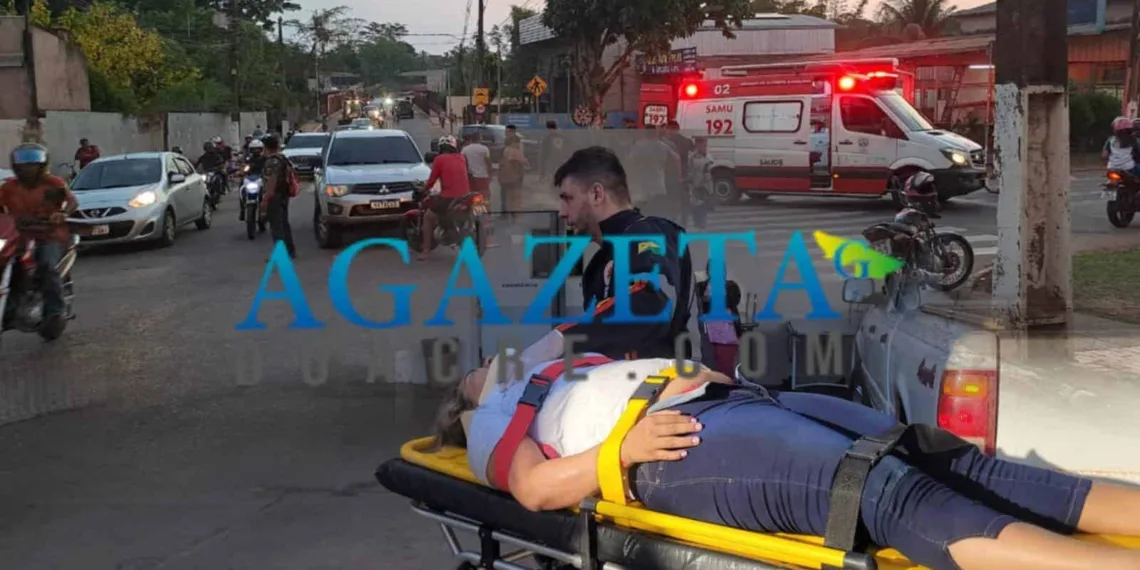 Acidente entre duas motocicletas deixa uma mulher ferida em Rio Branco