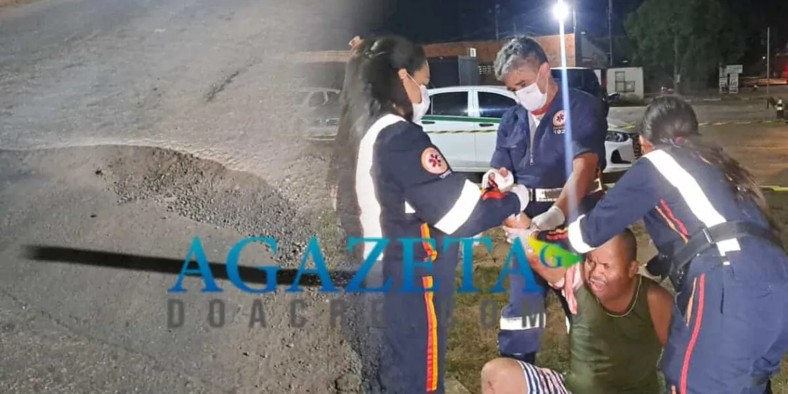 Suspeito de embriaguez perde o controle de bicicleta após bater em buraco na capital