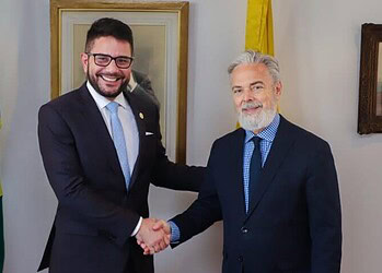 Cameli se reuniu com Antonio Patriota na sede da Embaixada do Reino Unido em Londres, Inglaterra. Foto: Neto Lucena/Secom