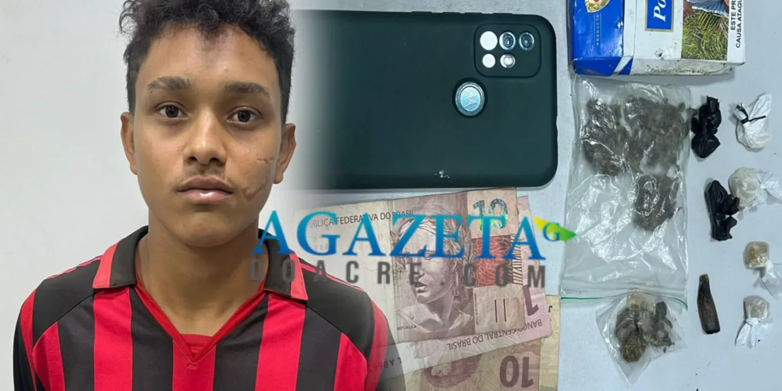 PM prende suspeito de tráfico de drogas no Bairro Wanderley Dantas
