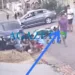 Vídeo mostra colisão que deixou motociclista com fratura exposta; motorista foge a pé sem prestar socorro