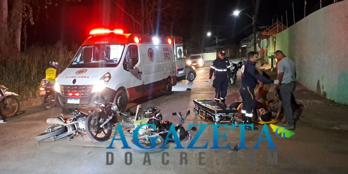 Colisão entre motos deixa um ferido no cruzamento das ruas José Magalhães e Buritis