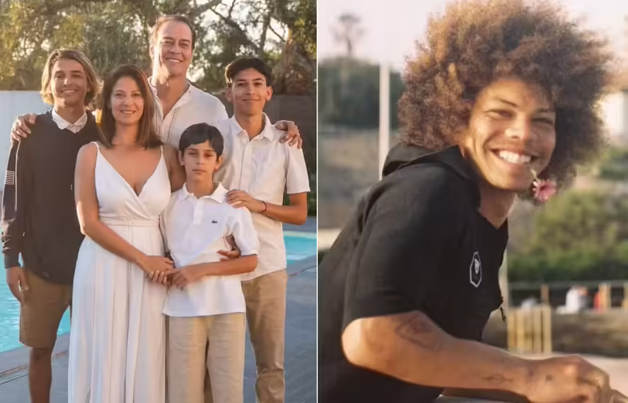 Marcello Antony com a mulher e os quatro filhos — Foto: Instagram