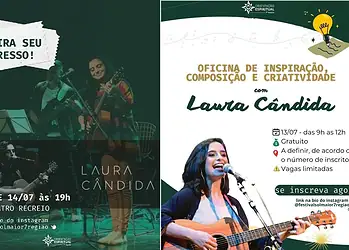 A artista mineira Laura Cândido estará em Rio Branco comandando dois shows nos dias 13 e 14 de julho, às 19h, no Cine Teatro Recreio