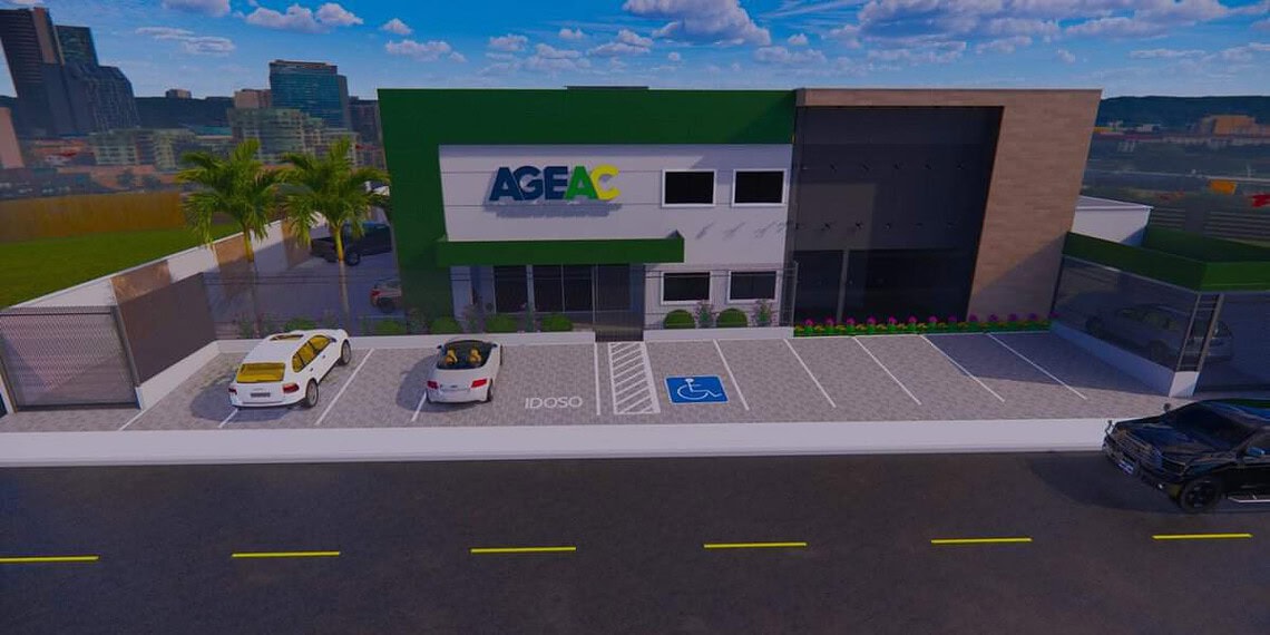 Imagem em 3D do projeto de construção da nova sede da Ageac em Rio Branco. Foto: Ascom/Deracre