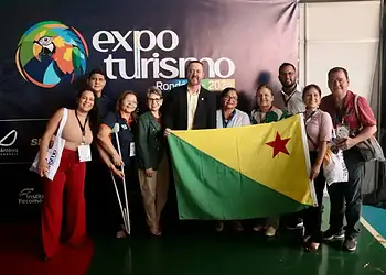 Parte da comitiva acreana na Expo Turismo Rondônia. Foto: Alice leão/Sete