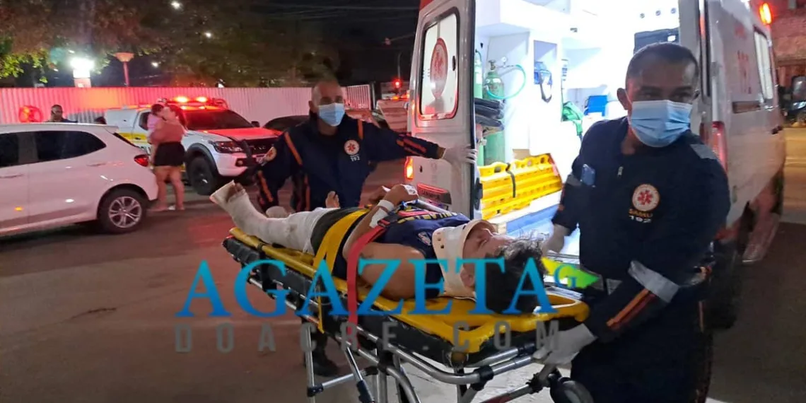 Mulher fratura perna após atropelar cachorro com motocicleta em bairro de Rio Branco