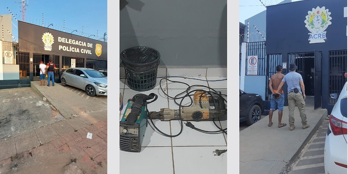 Em Senador Guiomard, três são presos suspeitos de roubo; Polícia Civil recupera objetos