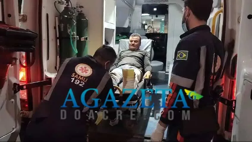 Motociclista tem fratura na perna após bater em buraco e é levado ao Pronto Socorro de Rio Branco