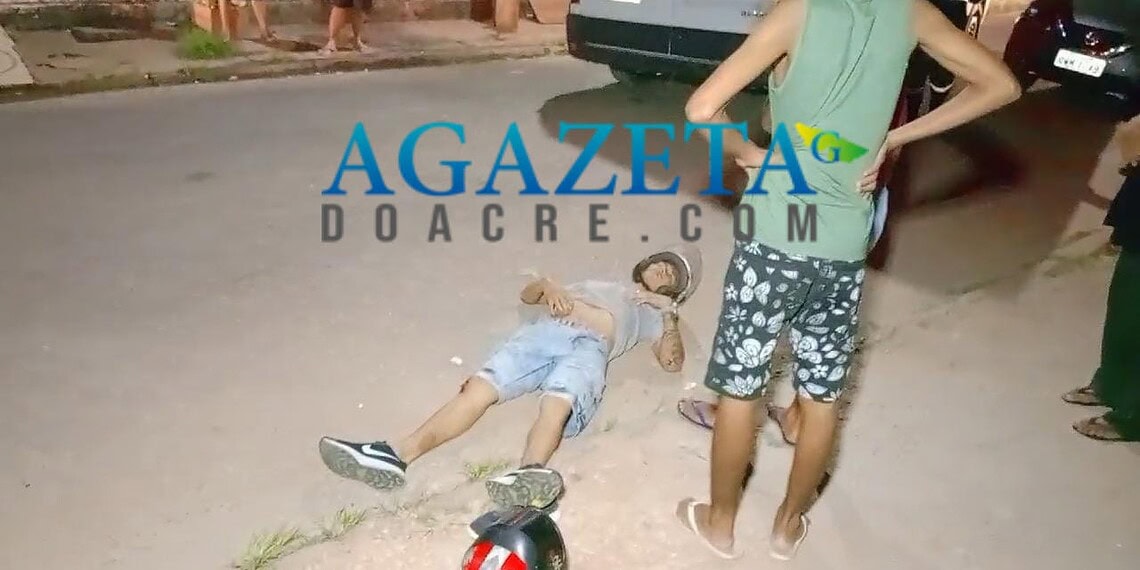 Colisão entre motocicleta e dois carros deixa casal ferido no Bairro Tangará