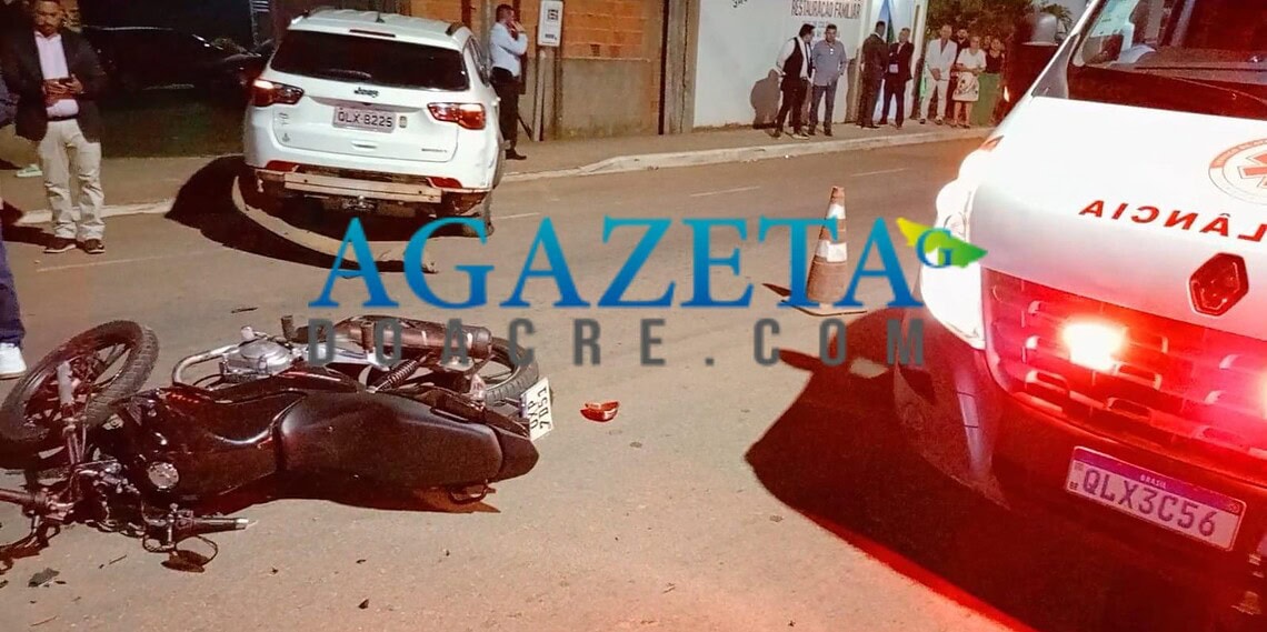 Acidente na Avenida Sobral deixa motociclista ferido em Rio Branco