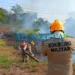 Incêndio atinge área de mata nas proximidades de almoxarifado abandonado na BR-364