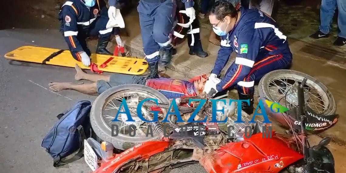 Motociclistas ficam feridos após colisão em Rio Branco