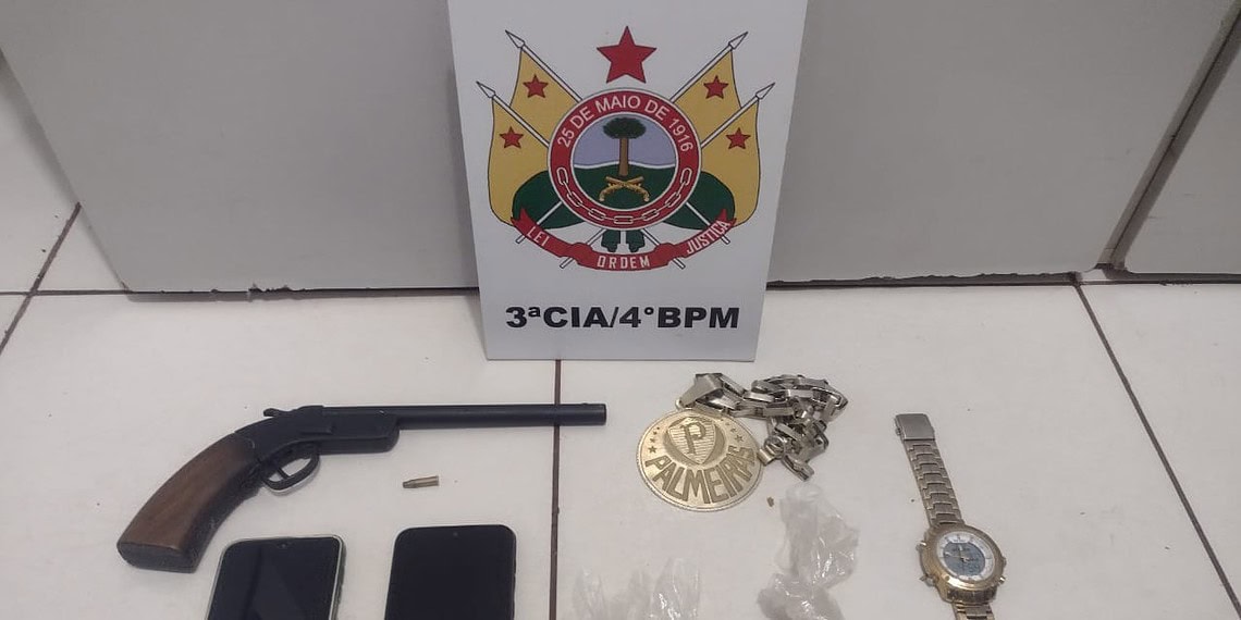 Homem é preso por tráfico de drogas, posse ilegal de arma de fogo, receptação e cárcere privado