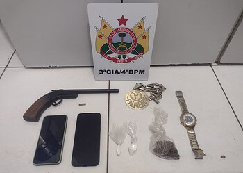 Homem é preso por tráfico de drogas, posse ilegal de arma de fogo, receptação e cárcere privado