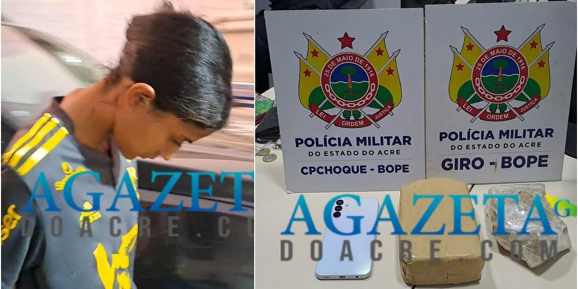 Polícia apreende 1,5 kg de cocaína e prende mulher em Rio Branco