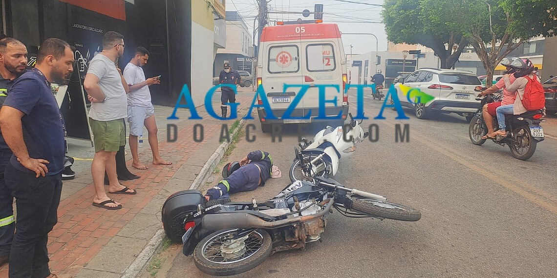 Colisão entre motocicletas deixa um dos pilotos ferido, em Rio Branco