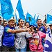 Militância 22 lota sede de emissora para receber Bocalom no primeiro debate