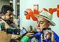 Militância 22 lota sede de emissora para receber Bocalom no primeiro debate