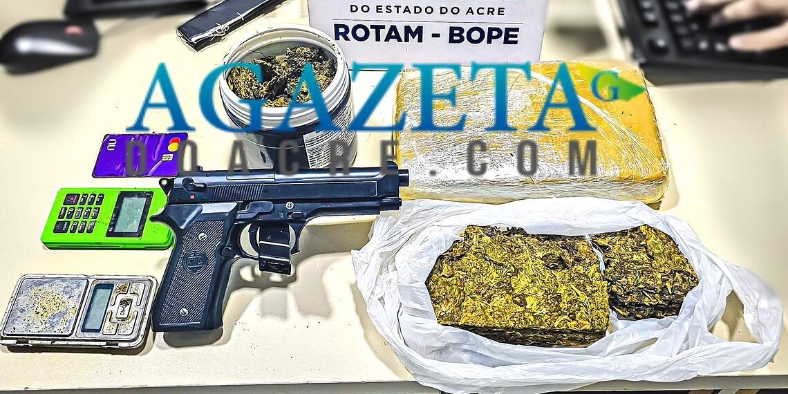 Homem reage a abordagem da ROTAM e é preso com mais de 2 kg de maconha em Rio Branco