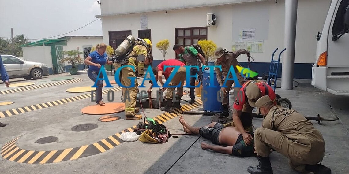 Três pessoas caem dentro de tanque de combustível em Cruzeiro do Sul; não houve vítimas fatais, segundo Corpo de Bombeiros