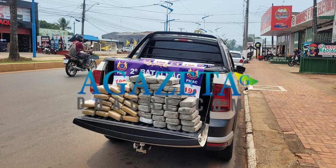 Casal é preso transportando 50 kg de drogas em Rio Branco