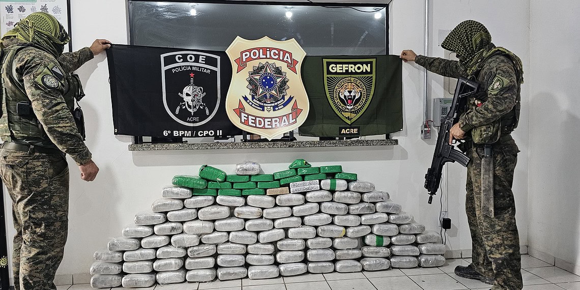 Polícia apreende mais de 100 kg de drogas em ação no interior do Acre; três foram presos
