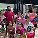 Amigas no esporte e na conscientização da importância do mês outubro rosa ladeando o secretário de saúde Pedro Pascoal