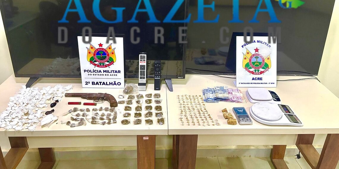PM apreende arma, drogas e produtos roubados no 2º Distrito de Rio Branco