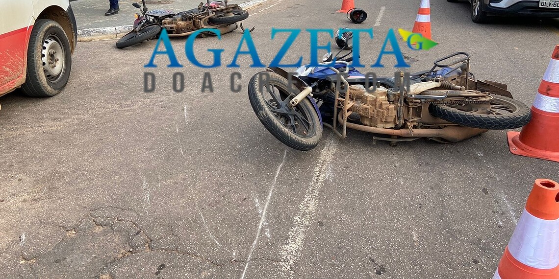 Acidente entre motocicletas deixa dois feridos no Bairro Bosque