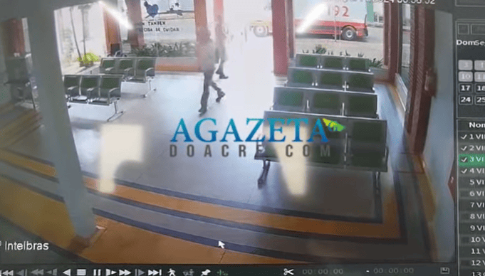 Vídeo mostra falso vigilante rendendo trabalhadores na Policlínica do Tucumã