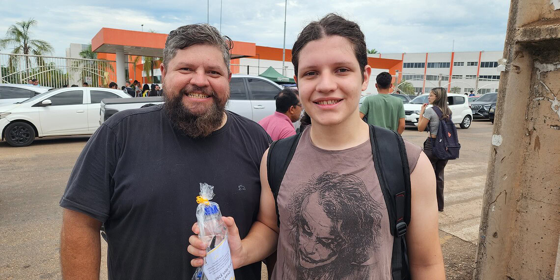 José Júnior, pai de Leonidas Santos, de 16 anos, compartilhou suas boas expectativas para o filho. Foto: Juan Vicent Diaz