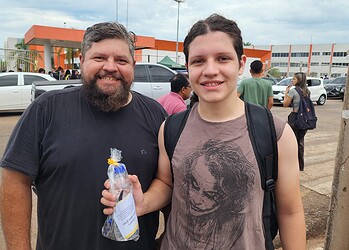 José Júnior, pai de Leonidas Santos, de 16 anos, compartilhou suas boas expectativas para o filho. Foto: Juan Vicent Diaz