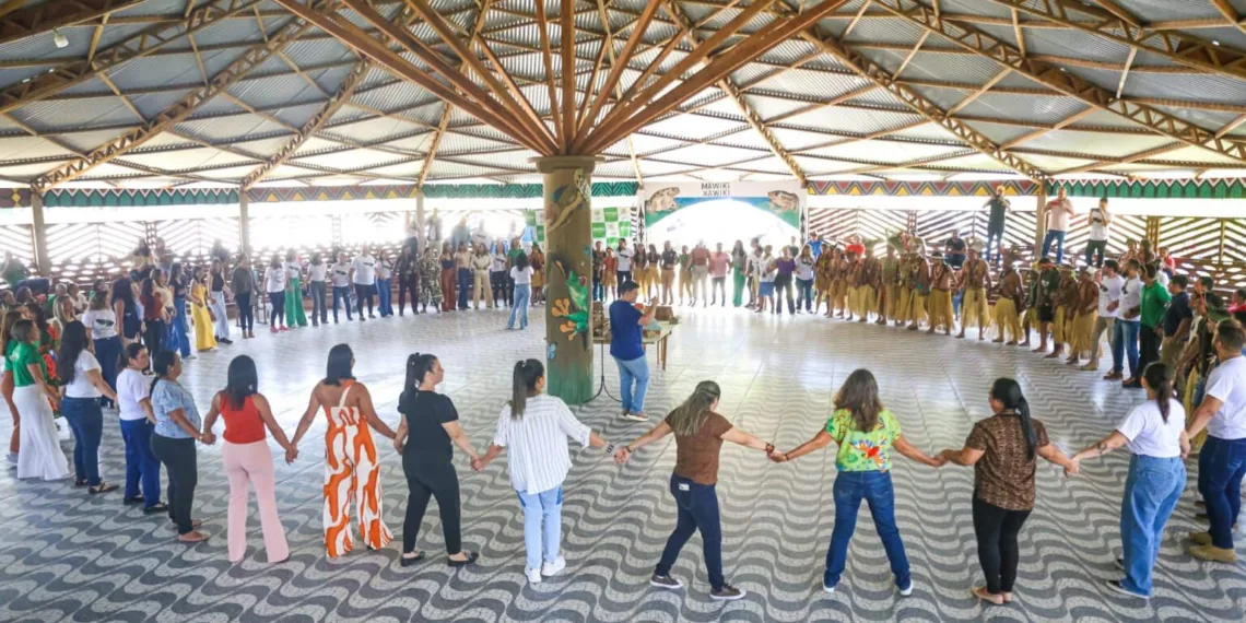 Fórum voltado para políticas indígenas teve abertura na Terra Indígena Puyanawa. Foto. Marcos Santos/Secom
