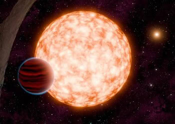 O planeta e a estrela que ele orbita são cercados por um disco protoplanetário desalinhado — Foto: NASA/JPL-Caltech/R. Hurt, K. Miller (Caltech/IPAC)